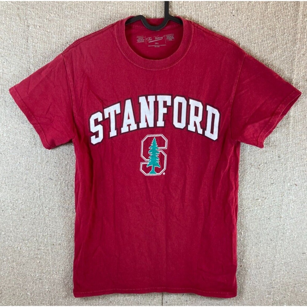 Mens‎ Sz Small STANFORD University THE VICTORY T Shirt Red Short Sleeve